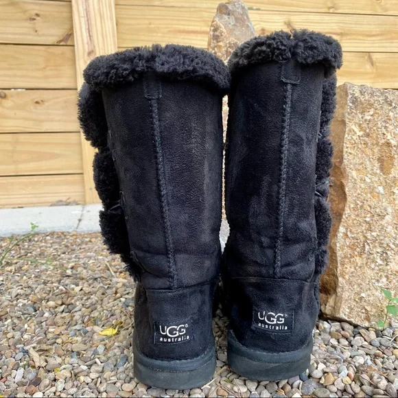 UGG Bailey Button Triplet II Boot Black Size 10 - Picture 7 of 11